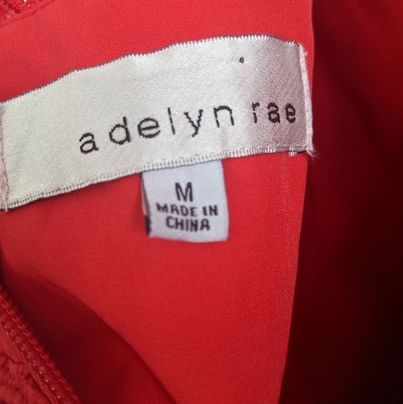 Adelyn Rae Red Tiered Floral Embroidered Flare Dress Size Medium - Picture 3 of 4